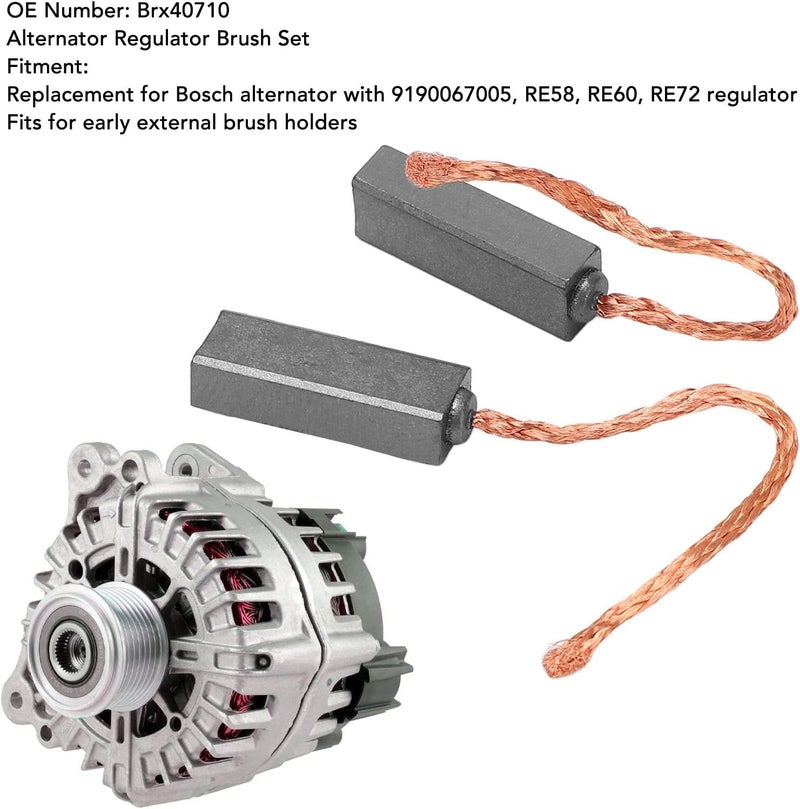 OUKENS 4 Pcs Alternator Regulator Brush Set, Alternator Brushes, OEM 16770206, Carbon Brush PX602 PX60 092950 300722 92950 Generator Electric Motor Brush Replacement for Bosch - Image 2